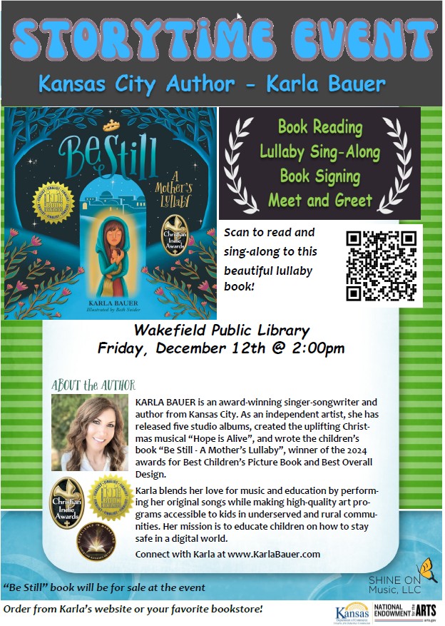 Kansas City Author Karla Bauer, Storytime event December 12